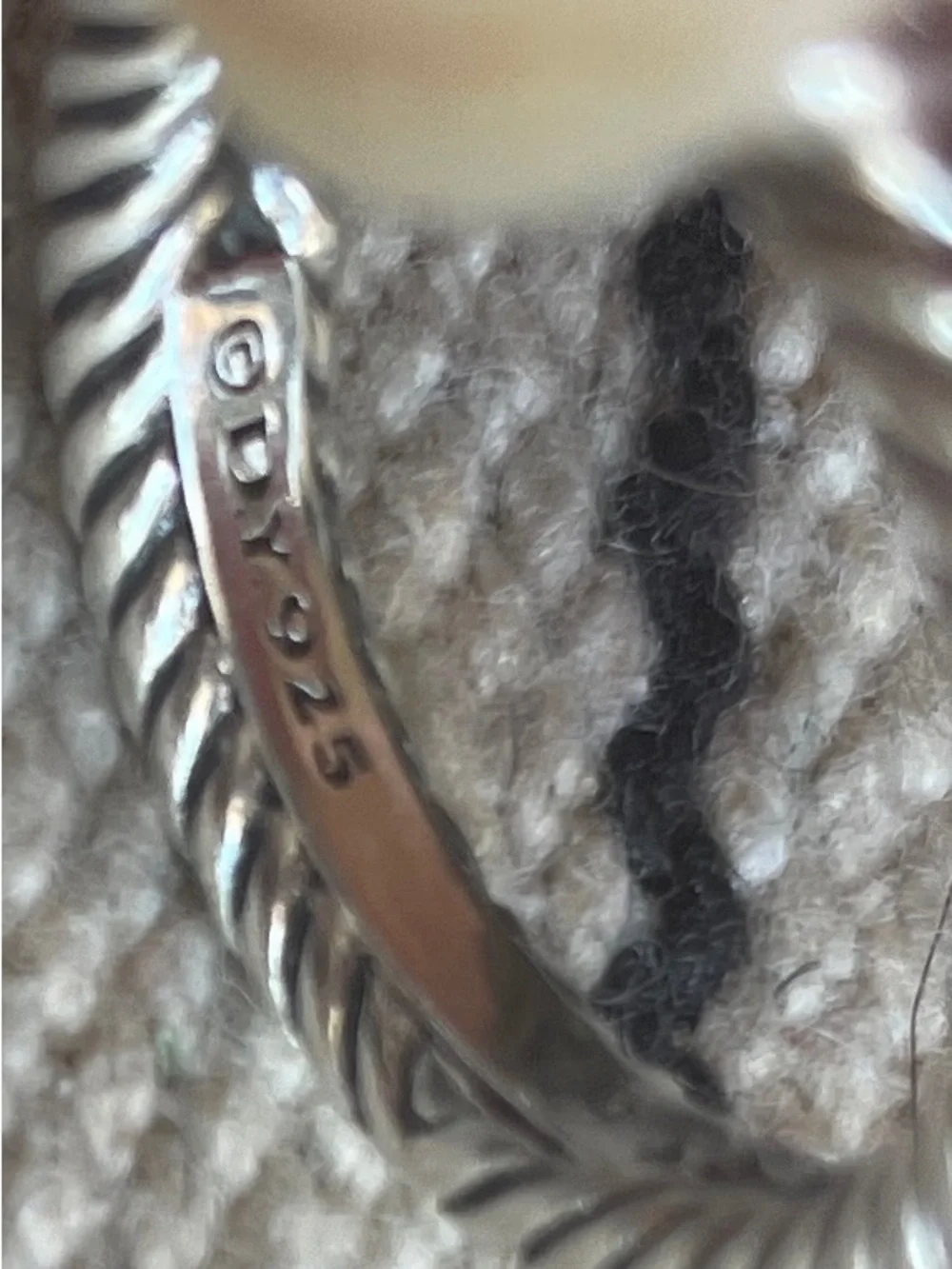 David Yurman petite Albion sz 6 Sterling Silver Pave Square Cluster Ring -